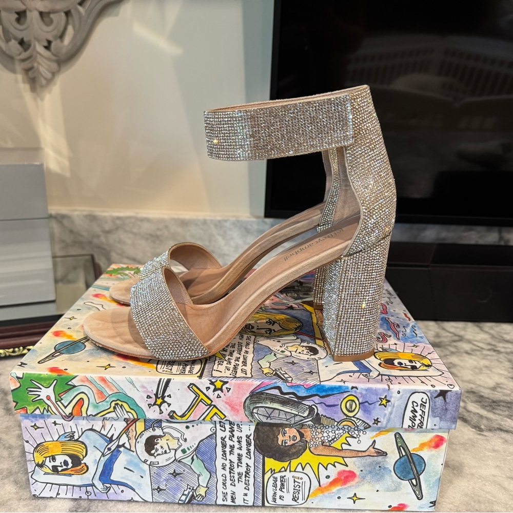 Jeffrey Campbell Silver Chunky Heel Sandals